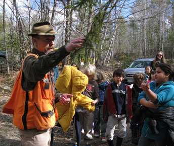 MFS District Forester Morten Moesswilde with kids at Hidden Valley Nature Center,Jefferson